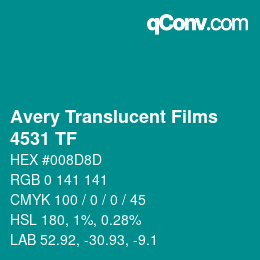 カラーコード: Avery Translucent Films - 4531 TF | qconv.com