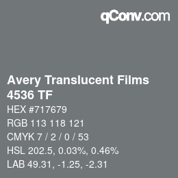 Farbcode: Avery Translucent Films - 4536 TF | qconv.com