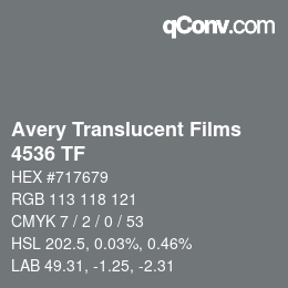 Farbcode: Avery Translucent Films - 4536 TF | qconv.com