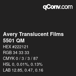 カラーコード: Avery Translucent Films - 5501 QM | qconv.com