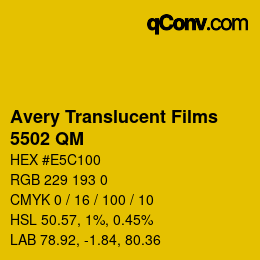 Código de color: Avery Translucent Films - 5502 QM | qconv.com