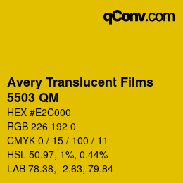 カラーコード: Avery Translucent Films - 5503 QM | qconv.com