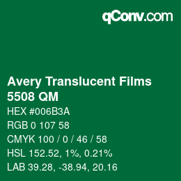 Farbcode: Avery Translucent Films - 5508 QM | qconv.com