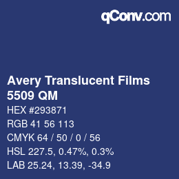 カラーコード: Avery Translucent Films - 5509 QM | qconv.com