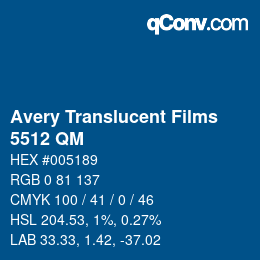 Código de color: Avery Translucent Films - 5512 QM | qconv.com