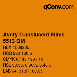 カラーコード: Avery Translucent Films - 5513 QM | qconv.com