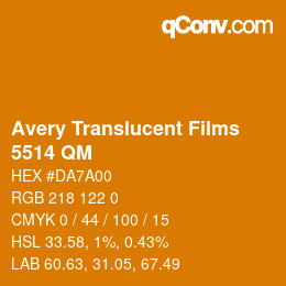 Code couleur: Avery Translucent Films - 5514 QM | qconv.com