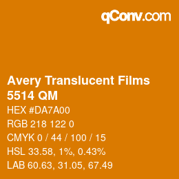 Code couleur: Avery Translucent Films - 5514 QM | qconv.com