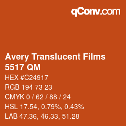 カラーコード: Avery Translucent Films - 5517 QM | qconv.com