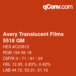 Farbcode: Avery Translucent Films - 5518 QM | qconv.com