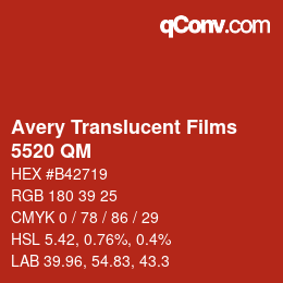 カラーコード: Avery Translucent Films - 5520 QM | qconv.com