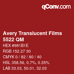 カラーコード: Avery Translucent Films - 5522 QM | qconv.com