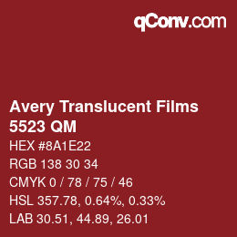 Farbcode: Avery Translucent Films - 5523 QM | qconv.com