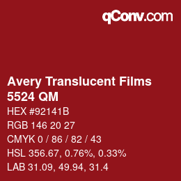 Código de color: Avery Translucent Films - 5524 QM | qconv.com