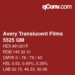 カラーコード: Avery Translucent Films - 5525 QM | qconv.com