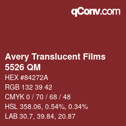 カラーコード: Avery Translucent Films - 5526 QM | qconv.com