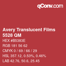 カラーコード: Avery Translucent Films - 5528 QM | qconv.com