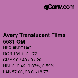 Farbcode: Avery Translucent Films - 5531 QM | qconv.com