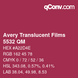 Farbcode: Avery Translucent Films - 5532 QM | qconv.com