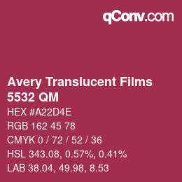 Código de color: Avery Translucent Films - 5532 QM | qconv.com