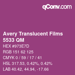 Farbcode: Avery Translucent Films - 5533 QM | qconv.com