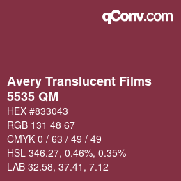 Farbcode: Avery Translucent Films - 5535 QM | qconv.com