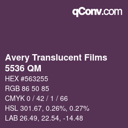 Código de color: Avery Translucent Films - 5536 QM | qconv.com