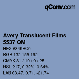 Farbcode: Avery Translucent Films - 5537 QM | qconv.com