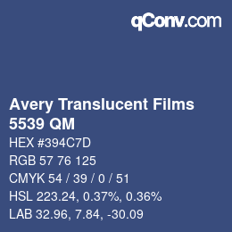 Farbcode: Avery Translucent Films - 5539 QM | qconv.com