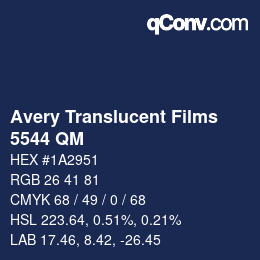 カラーコード: Avery Translucent Films - 5544 QM | qconv.com