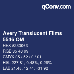 Farbcode: Avery Translucent Films - 5546 QM | qconv.com