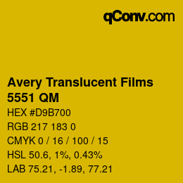 Código de color: Avery Translucent Films - 5551 QM | qconv.com