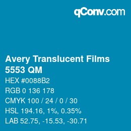 カラーコード: Avery Translucent Films - 5553 QM | qconv.com