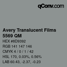 Código de color: Avery Translucent Films - 5569 QM | qconv.com