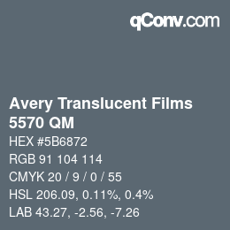 Código de color: Avery Translucent Films - 5570 QM | qconv.com