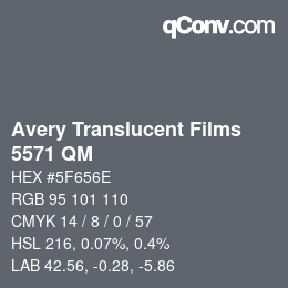 カラーコード: Avery Translucent Films - 5571 QM | qconv.com