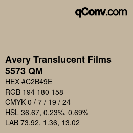 Código de color: Avery Translucent Films - 5573 QM | qconv.com