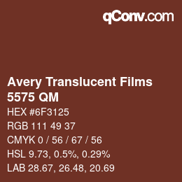 カラーコード: Avery Translucent Films - 5575 QM | qconv.com