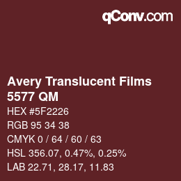 Farbcode: Avery Translucent Films - 5577 QM | qconv.com