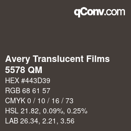 Farbcode: Avery Translucent Films - 5578 QM | qconv.com