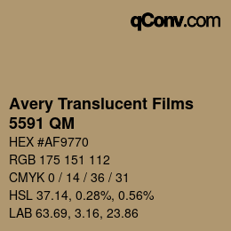 カラーコード: Avery Translucent Films - 5591 QM | qconv.com