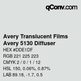 Farbcode: Avery Translucent Films - Avery 5130 Diffuser | qconv.com