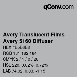 Code couleur: Avery Translucent Films - Avery 5160 Diffuser | qconv.com