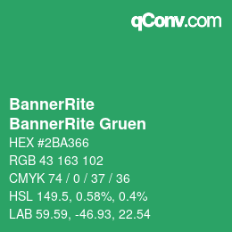 カラーコード: BannerRite - BannerRite Gruen | qconv.com