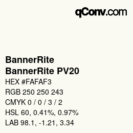 Code couleur: BannerRite - BannerRite PV20 | qconv.com
