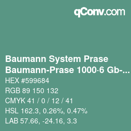 Code couleur: Baumann System Prase - Baumann-Prase 1000·6 Gb-Gbb 2 | qconv.com