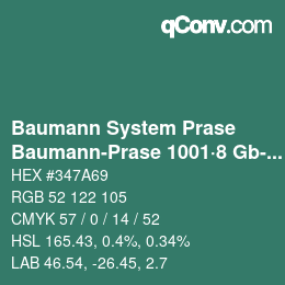 Código de color: Baumann System Prase - Baumann-Prase 1001·8 Gb-Gbb 2 | qconv.com