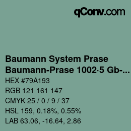 Color code: Baumann System Prase - Baumann-Prase 1002·5 Gb-Gbb 3 | qconv.com