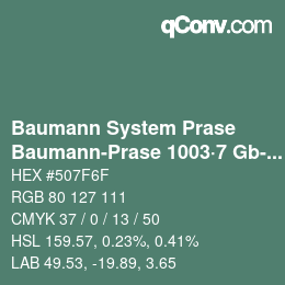 Código de color: Baumann System Prase - Baumann-Prase 1003·7 Gb-Gbb 3 | qconv.com