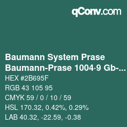Code couleur: Baumann System Prase - Baumann-Prase 1004·9 Gb-Gbb 3 | qconv.com